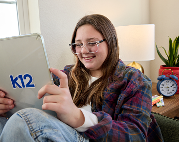 Student with her tablet
