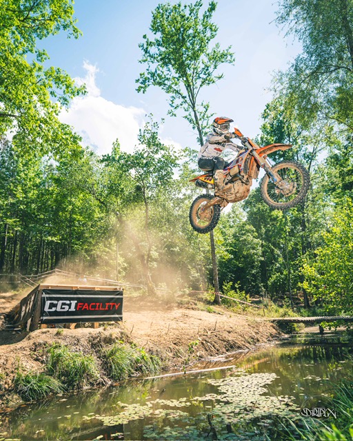 Student with jumping his motorcycle