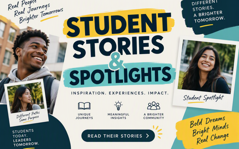 Student stories and spotlights banner